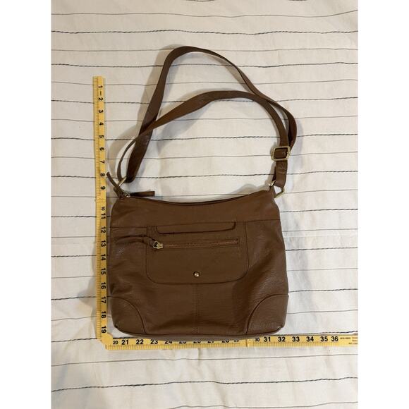 Great American Leather Works | Brown Shoulder Bag Purse Zip Pockets Adjustable - Picture 7 of 7